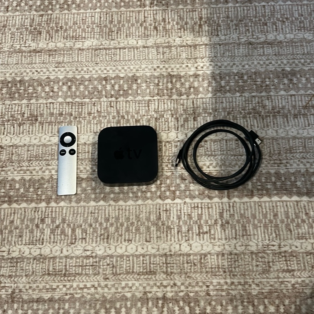 Apple TV with remote and HDMI to HDMI cord 3rd generation